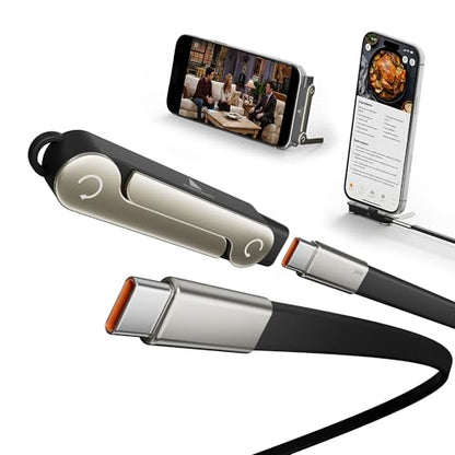 NKV 240w Stand Data Cable Invisible Foldable Holder Charger Cable - style: Black, Data Cable Set