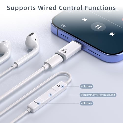Jadebones USB C to Light-ning Headphone Audio Adapter, 2 Pack