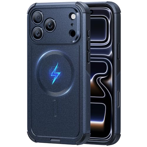 ESR for iPhone 17 Pro Max Case, for MagSafe, Rugged, Navy Blue | 7X Military-Grade Drop Protection, Magnetic Phone Case, Shock-Absorbing Rugged Cover, Dustproof Port Cover, Secure Grip - color: Navy Blue, size: iPhone 17 Pro Max 6.9 inch