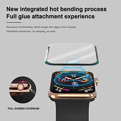 [2 Pack Tempered Glass Screen Protector for Apple Watch SE 3 /SE 2 Series 6//5/4 40mm, 3D Full Coverage [Easy Installation Frame] Waterproof Bubble-Free HD Clear Film for iWatch 40mm - size: 40mm