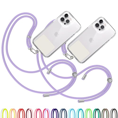 TBOC 2X Cell Phone Lanyard [Lilac] - Comfortable Universal Smartphone Lanyard - Easy to Use Neck Phone Holder [White Ice Patch] - Adjustable Length Phone Strap Crossbody - Fits All Mobile Phones - color: Lilac