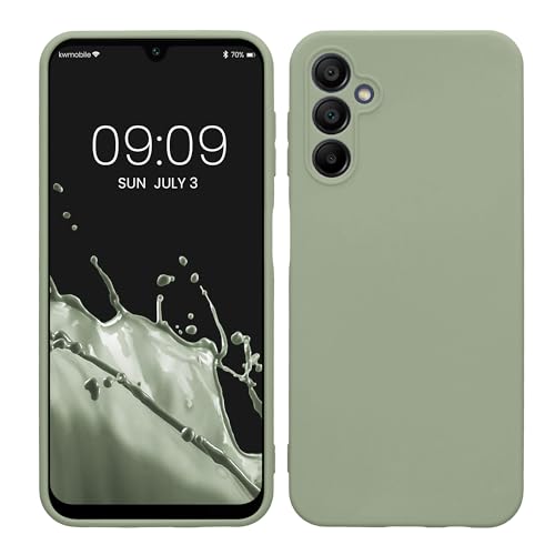 kwmobile Case Compatible with Samsung Galaxy A14 5G Case - Protective Slim TPU Phone Cover - Soft Matte Finish - Gray Green - color: gray green, size: Galaxy A14 5G