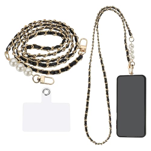uxcell Phone Lanyard, Crossbody Cellphone Chain with Tether Tabs - color: Black