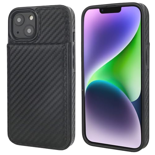 KIHUWEY for iPhone 14 Wallet Case Card Holder Kickstand, Carbon Black - color: Carbon Black