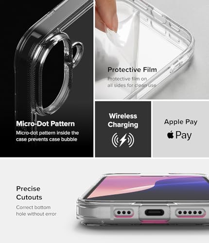 Ringke for iPhone 16 Case [Fusion Matte Clear] | Oil & Dirt Resistant, Anti-Fingerprint Technology Prevents Oily Smudges, Frosted Coating Feels Velvety Soft - size: iPhone 16
