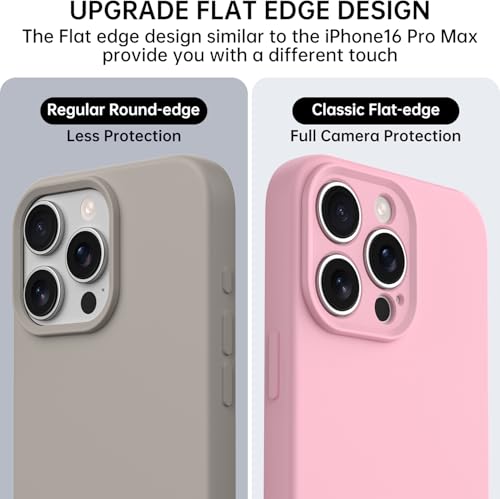 Compatible with iPhone 16 Pro Max Case, Liquid Silicone Upgrade [Camera Protection] [Soft Anti-Scratch Microfiber Lining] Shockproof Phone Case (Pink, iPhone 16 Pro Max) - color: Pink, size: iPhone 16 Pro Max