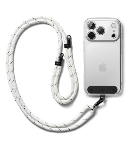 Ringke Holder Link Black, Adjustable Crossbody Strap with Cell Phone Tether Tab, Universal Multifunctional Lanyard Patch - color: Cloud White
