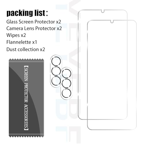 Galaxy A25 HD Clear Tempered Glass Screen Protector + Camera Lens Protectors, [2+2 Pack] [3D Glass] [Anti-Glare] [Bubble-Free] Screen Protector Glass For Samsung Galaxy A25 - size: Galaxy A25