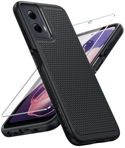 FNTCASE for Motorola Moto G-Power-5G-2024 Case: Dual Layer Protective Heavy Duty Cell Phone Cover Shockproof Rugged with Non Slip Textured Back - Military Protection Bumper Tough - 2024, 6.7 inch | With Screen Protector, Military Grade Drop Protection, Ma