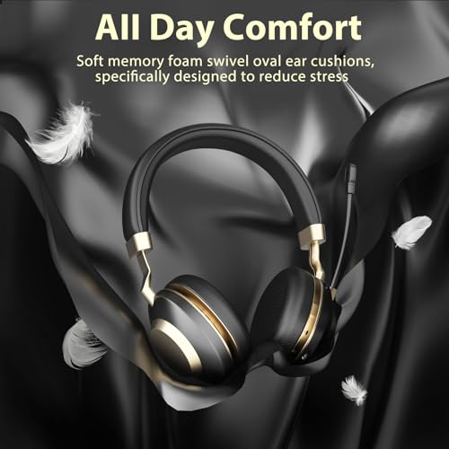 Earbay Wireless Headset with Microphone, AI Noise Cancelling & Dongle