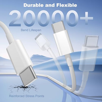 Car CarPlay Cable for iPhone 17/16/15 Pro Max Air 3FT USB A to USB C Cable - color: White, size: 3FT