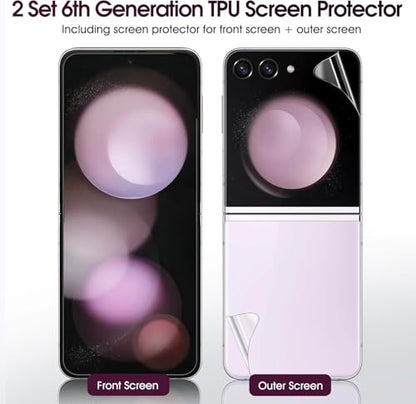 2 Sets Screen Protector for Samsung Galaxy Z Flip 6 6.7", High Definition Clear Soft TPU Screen Protector, 2 Front + 2 Inner Flexible Film Hydrogel, Self-Healing, Bubble-Free - size: Samsung Galaxy Z Flip 6