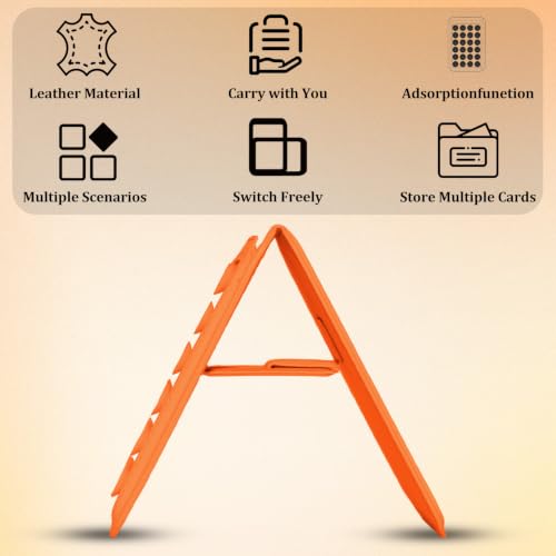 Aiivioll 4-in-1 Magnetic Grip Card Holder Stand for MagSafe Orange - color: Orange