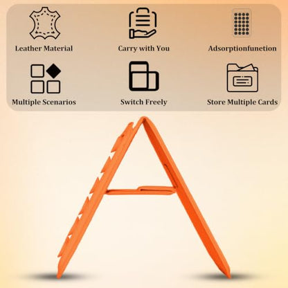 Aiivioll 4-in-1 Magnetic Grip Card Holder Stand for MagSafe Orange - color: Orange