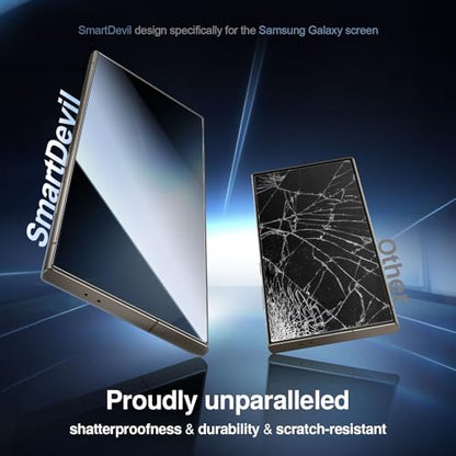 SMARTDEVIL 3 Pack for Samsung Galaxy S24 Ultra Screen Protector | Finger Print Reader Compatible, Fast & Easy Installation, Clear 9H Tempered Glass Film, Alignment Frame Dust-Free Bubble-Free - size: For Samsung Galaxy S24 Ultra