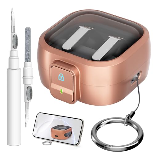 for Samsung Galaxy Buds 4/Buds 4 Pro Case (2026) with Secure Safety Lock Clip,Shockproof Scratch-Resistant TPU Transparent Soft Protective Cover Accessories with Carabiner/Cleaning Kit(Gold) - color: Gold