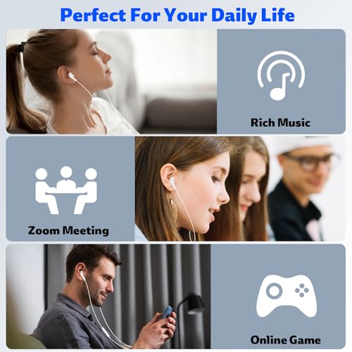 USB C Headphone for iPhone 18 Pro/17 Pro Max 16 Wired Earbuds,White - color: White