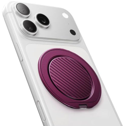 andobil [2026 Ultra-Thin] Magnetic Phone Grip Stand for MagSafe, Red Wine - color: Red Wine Carbon Fiber
