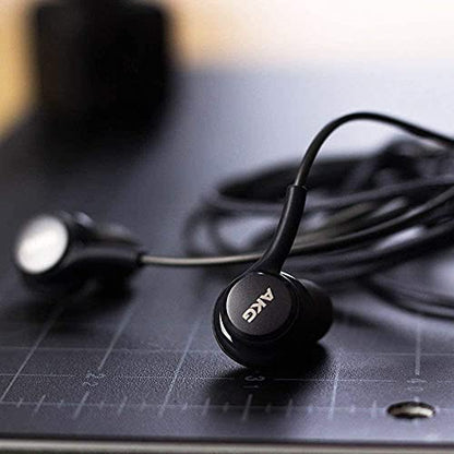 Samsung AKG Wired Earbuds Original 3.5mm in-Ear Earbud Headphones with Remote & Microphone for Music, Phone Calls, Work - Noise Isolating Deep Bass, Includes Velvet Carrying Pouch - Black