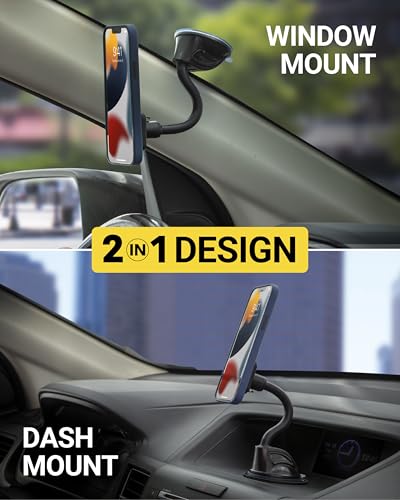 Scosche MXWDL Magnetic Cell Phone Car Mount, Suction Cup Phone Holder for Car Dashboard/Windshield with Extra Strong Magnet and Thick Metal Plate Compatible with iPhone, Samsung, and All Devices - size: 1 Pack, style: Extra Strength - Flex Window / Dash