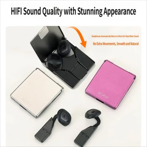 Wireless Bluetooth Ultra-Thin Foldable Earphones, 6mm Modular Design Charging Case, No Stress, Bluetooth Wireless Earphones for Travel, Calls & Music (Gray)