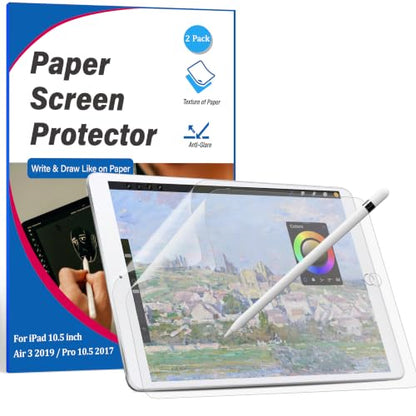 Paper Screen Protector for iPad Air 3 2019 10.5 inch, iPad Pro 10.5 2017 - size: Air 3 (2019) 10.5 inch, Pro 10.5 (2017)