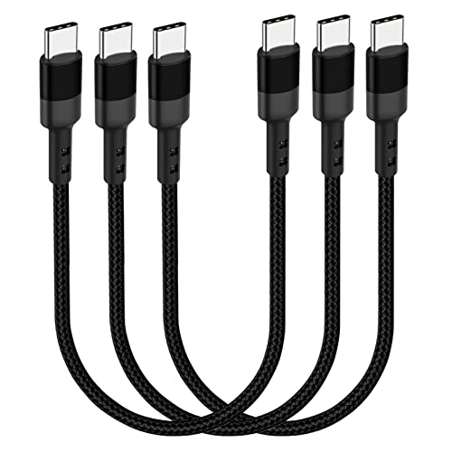 Short USB C to USB C Cable 1FT, 3 Packs, 60W PD Fast Charging