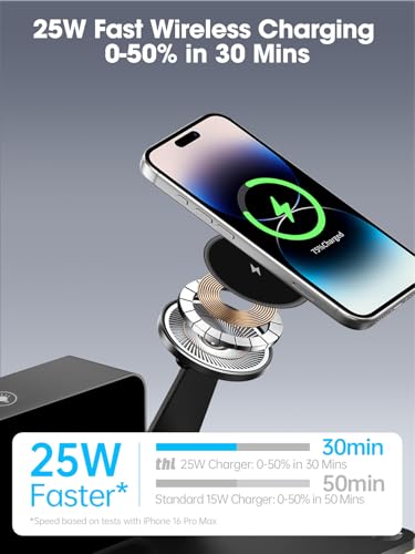 7-in-1 Magnetic Wireless Charging Station with Digital Clock & LED Lamp