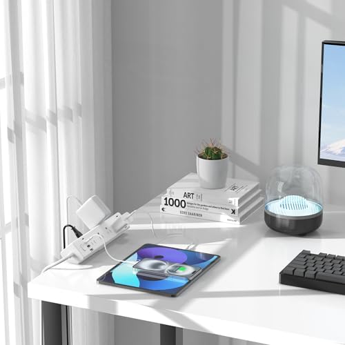 Jgstkcity Desk Clamp Power Strip 40W USB C,8 Outlets,8 USB,6FT,White - color: White, size: 6FT Length