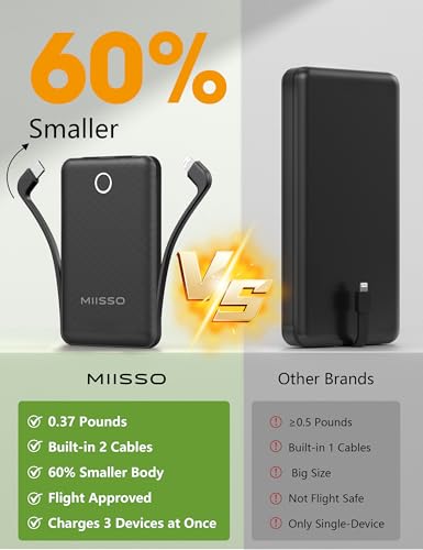 10000mAh Mini Portable Charger with Built in Cable, 2 Pack Black & Pink - color: 2 Pack Black & Pink