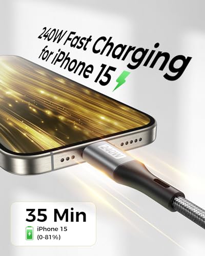 Silkland 240W USB C to USB C Cable, Type C Fast Charging Cable 1FT (2 Pack) - size: 1FT
