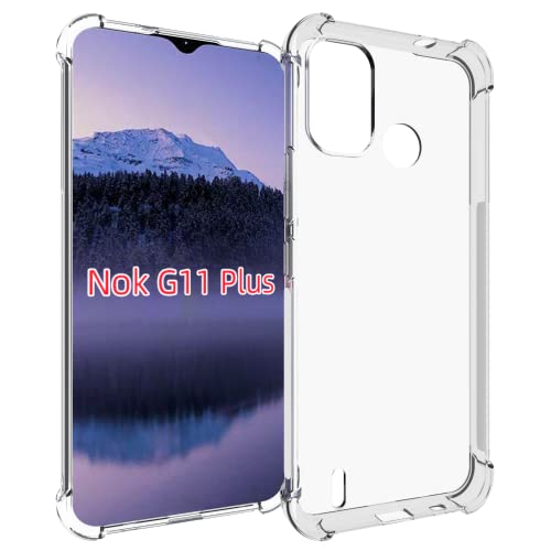 USTIYA Case for Nokia G11 Plus Clear TPU Four Corners Protective Cover Transparent Soft