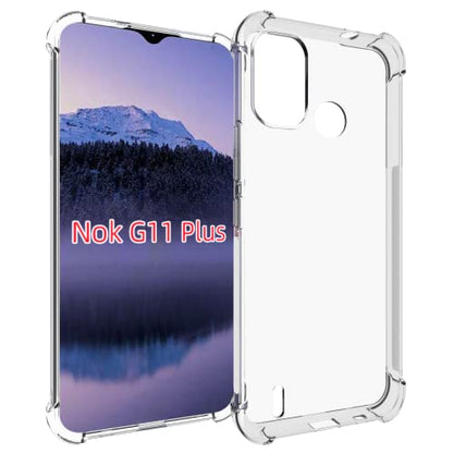USTIYA Case for Nokia G11 Plus Clear TPU Four Corners Protective Cover Transparent Soft