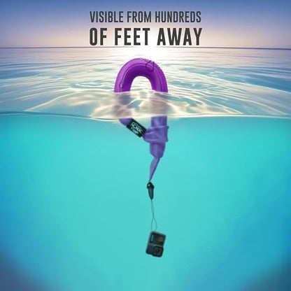 Waterproof Phone & Camera Float Wrist Strap for Underwater | Waterproof Float Strap Compatible with GoPro Hero 13, Insta360 X4, DJI Action 5 Pro, iPhone, OM System TG-7 & Kodak WPZ2 - color: Purple Vibe