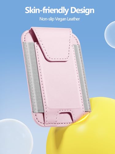 Miroddi for MagSafe Wallet with Privacy Flap, Strongest Magnetic Wallet | 7 Cards Holder, RFID Blocking, Leather Magnetic Phone Wallet for iPhone 17/16/15/14/13/12 Series and Pixel 10 Series - color: Baby Pink