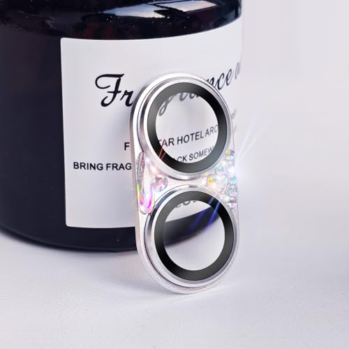 Bling Diamond Camera Lens Protector Compatible with iPhone 17, Metal Glitter Gem Camera Cover，9H Tempered Glass lens full Screen Protector with 3D Rhinestone Sparkle - size: for iPhone 17