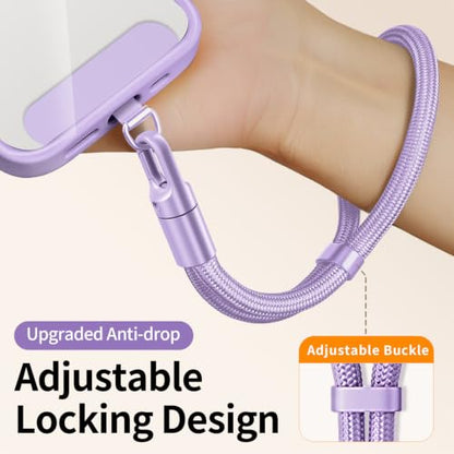 saxsion Lanyard for Phone, Self-Locking Phone Wrist Strap with 0.4mm Ultra-Thin Clip & 360° Hook, Anti-Drop and anti theft phone Strap (Lilac Purple) - color: Lilac Purple