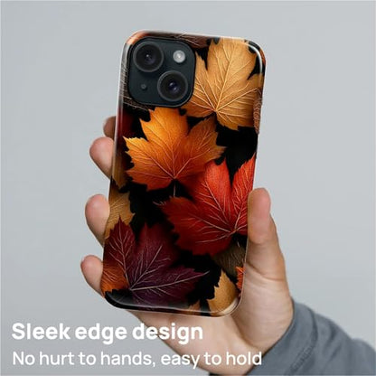 Magnetic Phone Case for iPhone 15,Compatible with MagSafe,Durable 2 Layers Full Covered Shockproof Protective Cover-Autumn Maple Leaves - color: Autumn Maple Leaves, size: iPhone 15