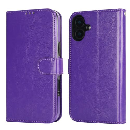 Bocasal Detachable Wallet Case Card Holder for iPhone 16 Plus, Purple | RFID Blocking Kickstand Card Slots Holder PU Leather Magnetic Shockproof Wrist Strap Removable Flip Protective Cover 6.7 inch - color: Purple