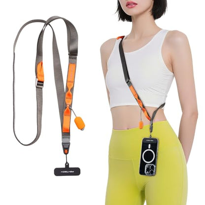 PGYTECH LinkGo Phone Strap, Quick Release Crossbody Lanyard & Lens Cloth - color: Webbing-misty Grey