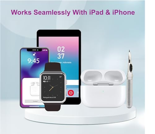 Replacement Charging Case for AirPods Pro 1&2 Generation with fast Wireless and Wired Charging, Bluetooth Pairing and Sync Button, 680mAh Battery with Multi-Function Cleaning Tool. No Earbuds/Airpods.