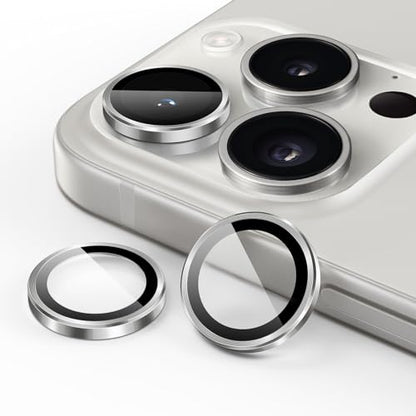 JETech Camera Lens Protector for iPhone 15 Pro/15 Pro Max, White, 1 Set - color: White
