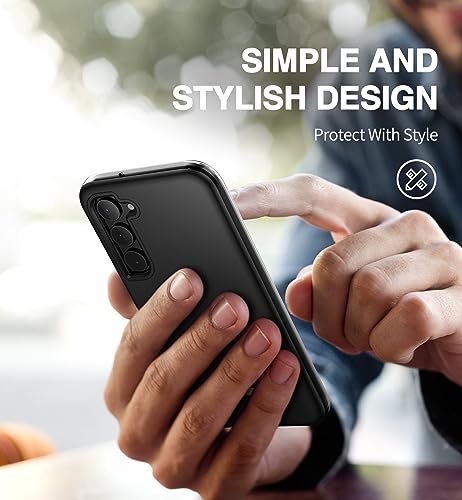 SURITCH for Samsung Galaxy S23 Plus Case, [Built-in Screen Protector] [Dual-Layer Protection ] Full Protection Shockproof Rugged Bumper Phone Cover for Samsung S23 Plus 6.6 Inch - Black - color: Black