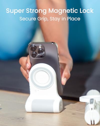 KraftGeek Magnetic Phone Stand Camera Grip for iPhone Magsafe, Rechargeable