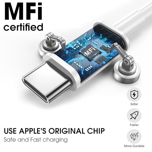 Apple USB C to USB C Cable, USBC Cable, Fast Charging, 3-Pack 3FT White - color: White, size: 3FT
