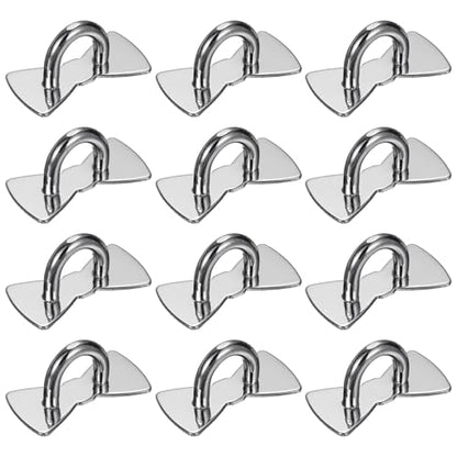 PATIKIL Metal Phone Charm Hook 1", 12Pcs Adhesive Bow Shaped Phone Finger Grip Hook Smartphones Keychain Ring Charm Loop for DIY Tablet Case Accessories, Silver - color: Silver