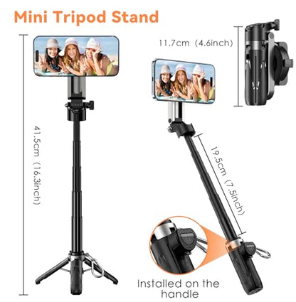 Portable Travel Monitor Stand, Magnetic Height Adjustable Tripod Mount, Mini Pocket Size Foldable Screen Holder for 4.7-18.5" Monitors/Tablets/Smartphones & iPad