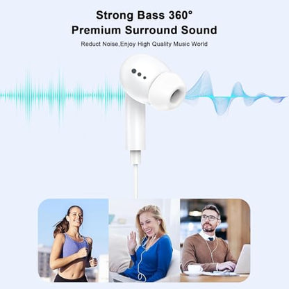 [Apple MFi Certified] Wired Headphones for iPhone 14 13 12,Earbuds with Lightning Connector Built-in Mic & Volume Control HiFi Stereo Nosie Reduction Earphones Compatible with iPhone 13/11/XR/XS/X/8/7 - size: L