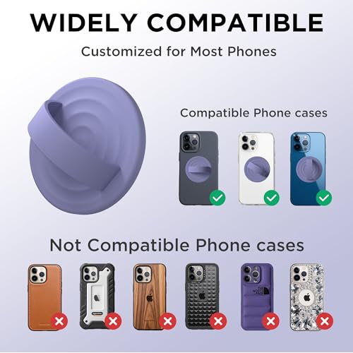 Magnetic Phone Grip for MagSafe, Silicone Ring Grip, Lavender - color: Lavender