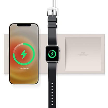 elago Charging Tray Duo for MagSafe & Apple Watch Chargers - color: Stone